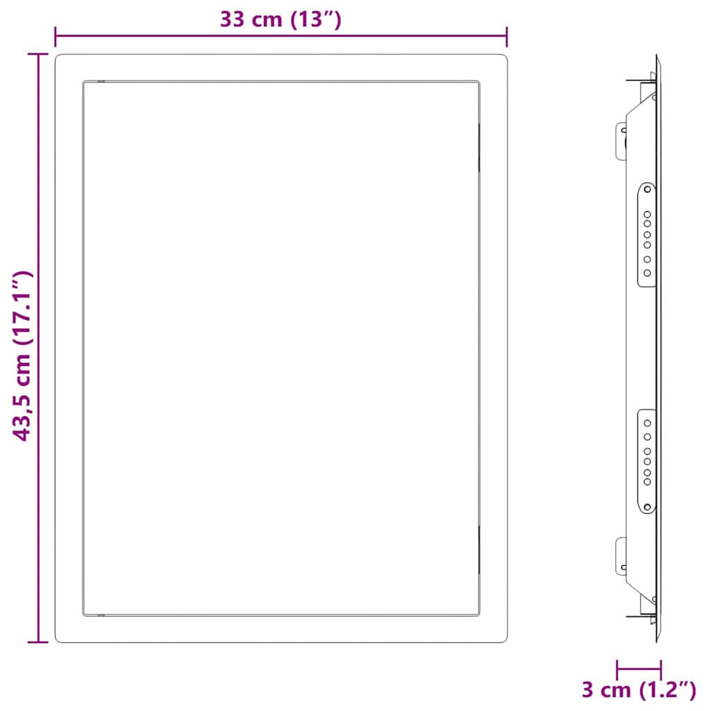 Access Panel White 43.5 x 33 x 3 cm Steel