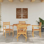 Chair 4 pcs Brown 56 x 55 x 90.5 cm Solid Teak Wood
