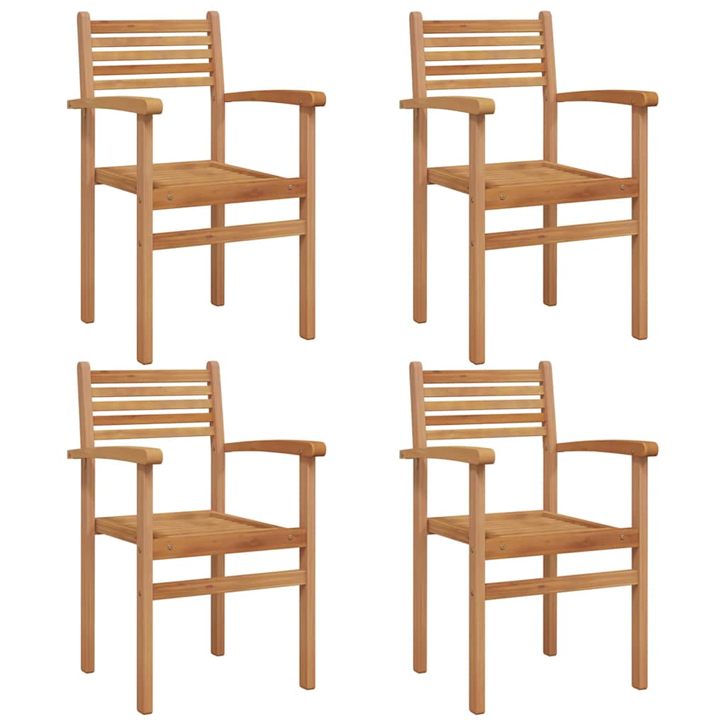 Chair 4 pcs Brown 56 x 55 x 90.5 cm Solid Teak Wood