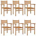 Chair 6 pcs Brown 56 x 55 x 90.5 cm Solid Teak Wood