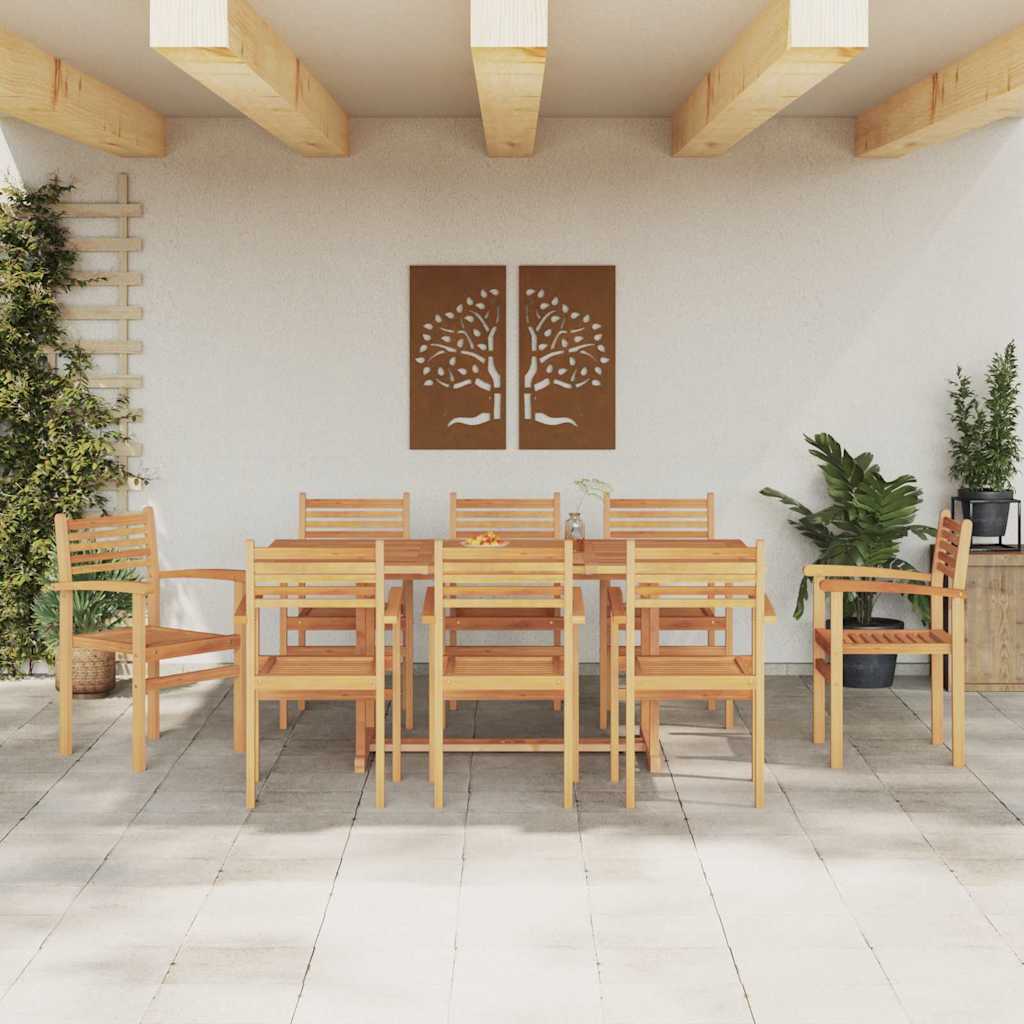 Chair 8 pcs Brown 56 x 55 x 90.5 cm Solid Teak Wood