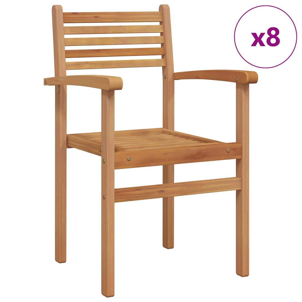 Chair 8 pcs Brown 56 x 55 x 90.5 cm Solid Teak Wood