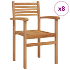 Chair 8 pcs Brown 56 x 55 x 90.5 cm Solid Teak Wood