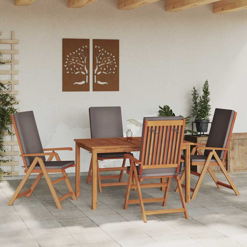 Garden Chair 4 pcs Brown and Grey 57 x 71.5 x 104 cm