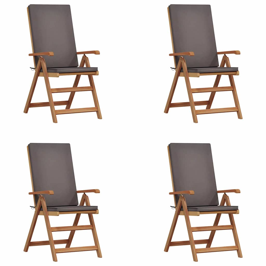 Garden Chair 4 pcs Brown and Grey 57 x 71.5 x 104 cm