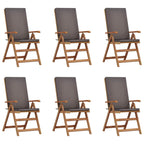 Garden Chair 6 pcs Brown and Grey 57 x 71.5 x 104 cm