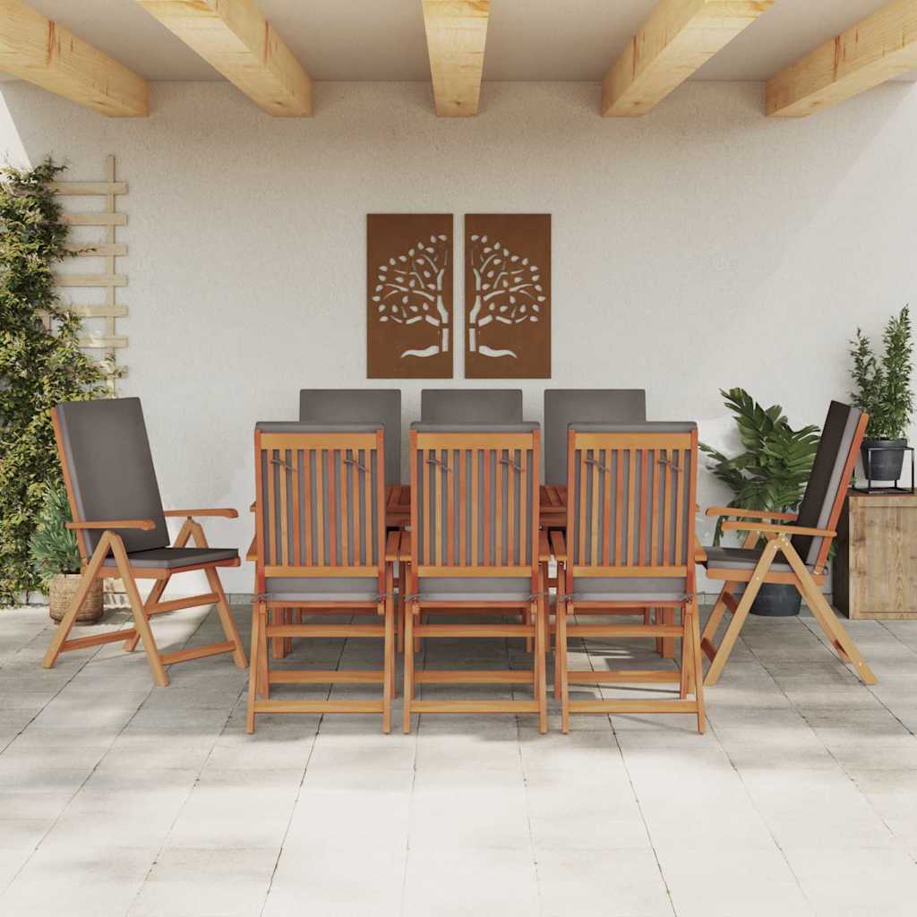 Garden Chair 8 pcs Brown and Grey 57 x 71.5 x 104 cm