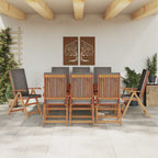 Garden Chair 8 pcs Brown and Grey 57 x 71.5 x 104 cm