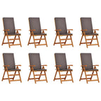 Garden Chair 8 pcs Brown and Grey 57 x 71.5 x 104 cm