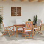 Garden Chair 4 pcs Brown and White 57 x 71.5 x 104 cm
