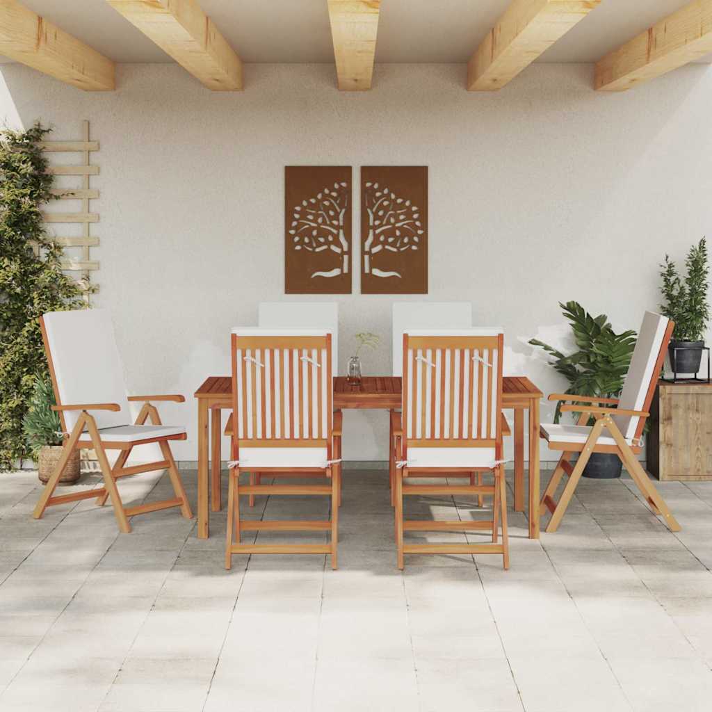 Garden Chair 6 pcs Brown and White 57 x 71.5 x 104 cm