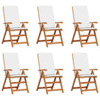 Garden Chair 6 pcs Brown and White 57 x 71.5 x 104 cm