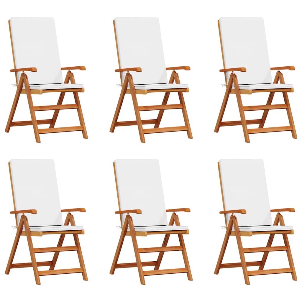 Garden Chair 6 pcs Brown and White 57 x 71.5 x 104 cm