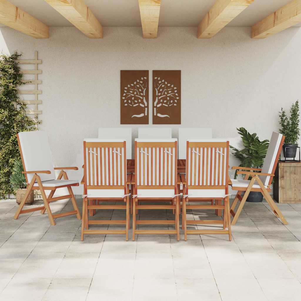 Garden Chair 8 pcs Brown and White 57 x 71.5 x 104 cm