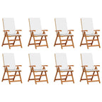 Garden Chair 8 pcs Brown and White 57 x 71.5 x 104 cm