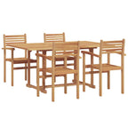 Garden Dining Set 5 pcs Natural Solid Acacia Wood