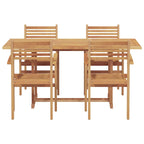 Garden Dining Set 5 pcs Natural Solid Acacia Wood