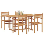 Garden Dining Set 5 pcs Natural Solid Acacia Wood