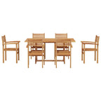 Garden Dining Set 7 pcs Natural Solid Acacia Wood