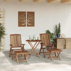 Garden Dining Set 4 pcs Brown Solid Teak Wood