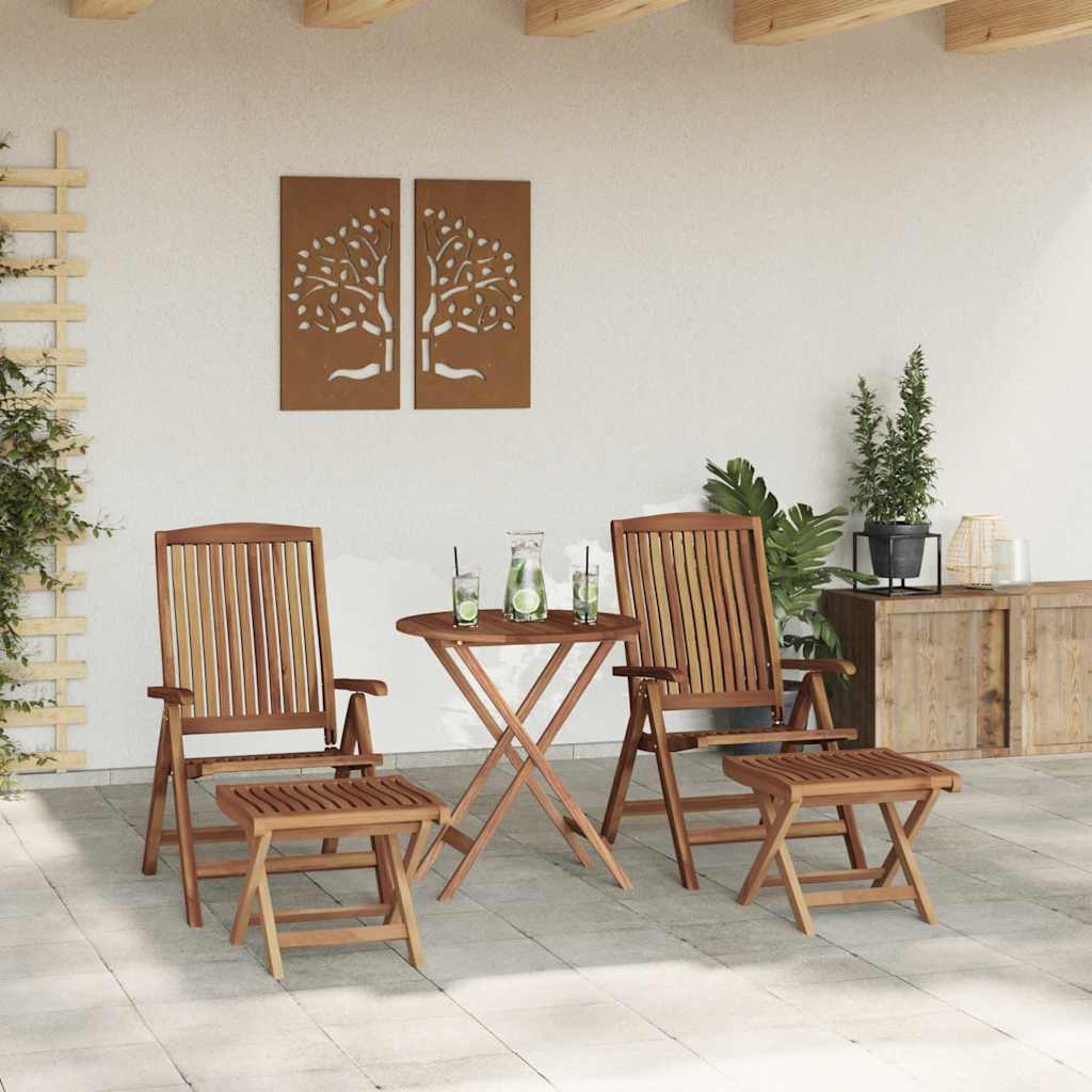 Garden Dining Set 4 pcs Brown Solid Teak Wood