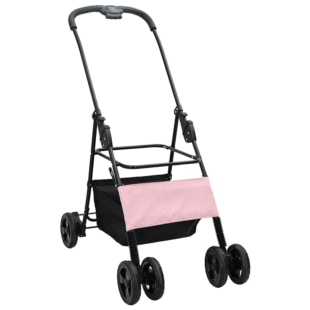 Folding Pet Stroller Adjustable Pink 81 x 47 x 99 cm Polyester
