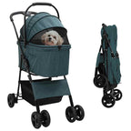 Folding Pet Stroller 81 X 47 X 99 Cm 600D Oxford Fabric