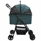 Folding Pet Stroller Adjustable Green 81 x 47 x 99 cm Polyester