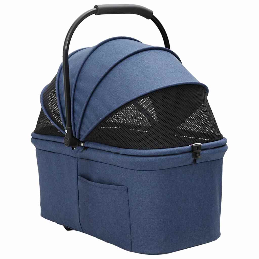 Folding Pet Stroller Adjustable Blue 81 x 47 x 99 cm Polyester