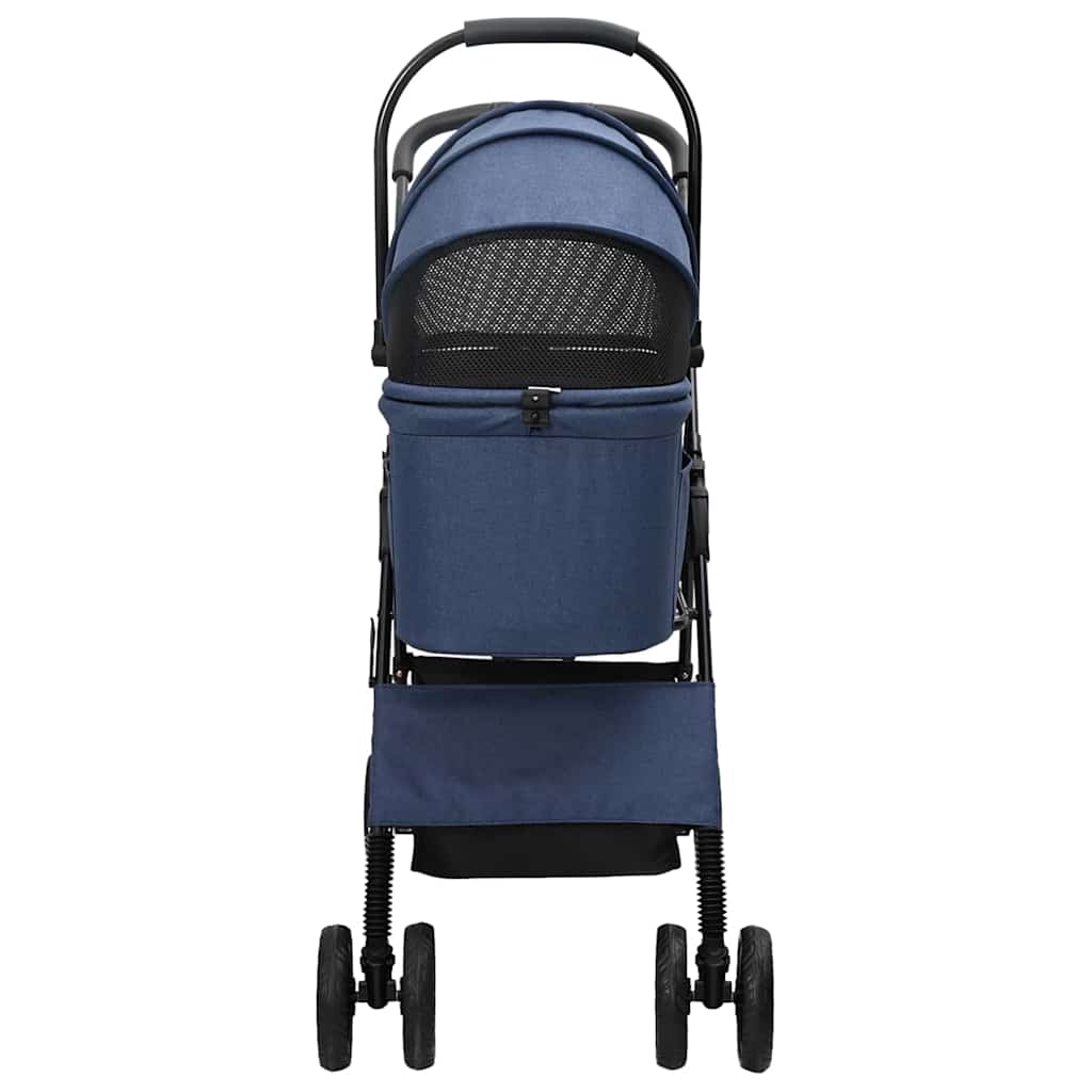 Folding Pet Stroller Adjustable Blue 81 x 47 x 99 cm Polyester