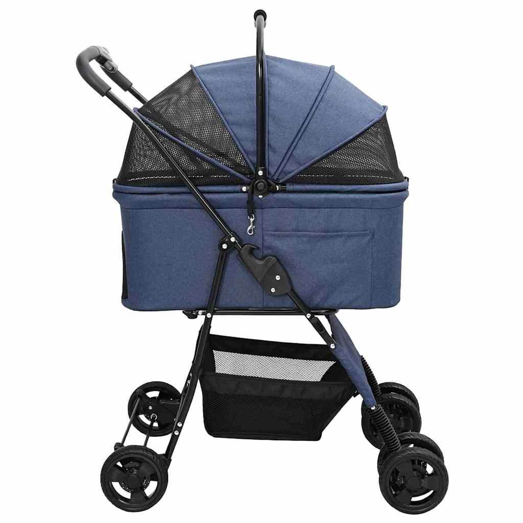 Folding Pet Stroller Adjustable Blue 81 x 47 x 99 cm Polyester