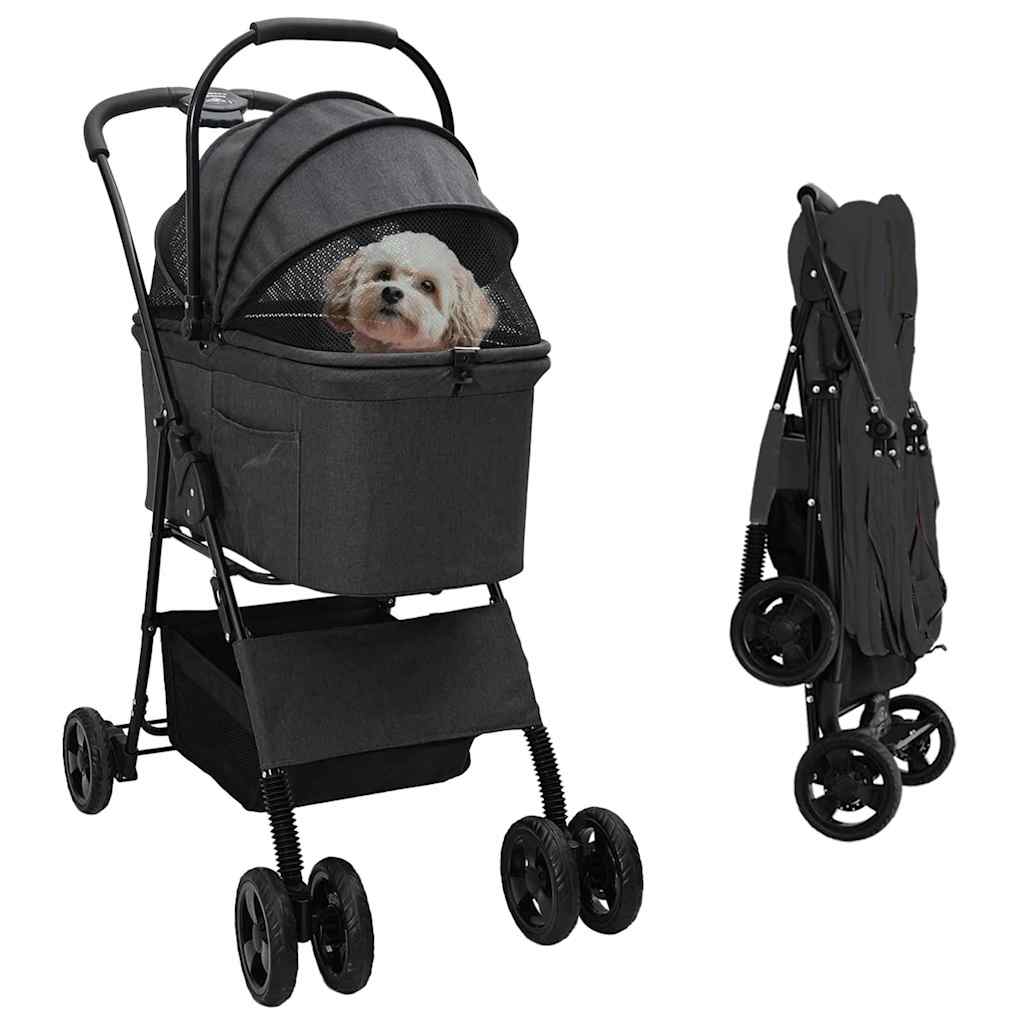 Folding Pet Stroller 81 X 47 X 99 Cm 600D Oxford Fabric