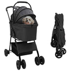 Folding Pet Stroller 81 X 47 X 99 Cm 600D Oxford Fabric