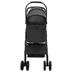 Folding Pet Stroller Adjustable Black 81 x 47 x 99 cm Polyester