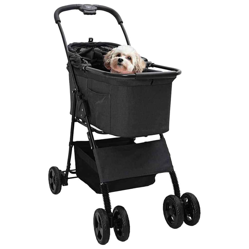 Folding Pet Stroller Adjustable Black 81 x 47 x 99 cm Polyester