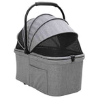 Folding Pet Stroller Adjustable Grey 81 x 47 x 99 cm Polyester