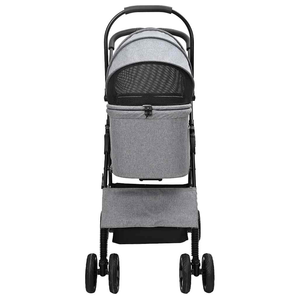 Folding Pet Stroller Adjustable Grey 81 x 47 x 99 cm Polyester