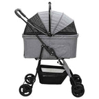 Folding Pet Stroller Adjustable Grey 81 x 47 x 99 cm Polyester