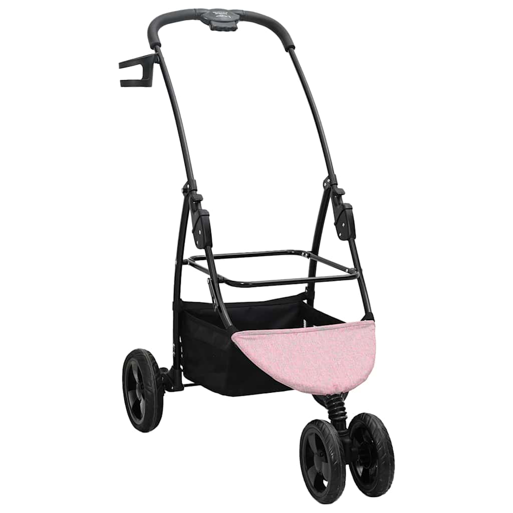 Folding Pet Stroller Adjustable Pink 78 x 54 x 101 cm Polyester