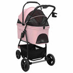 Folding Pet Stroller Adjustable Pink 78 x 54 x 101 cm Polyester