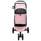 Folding Pet Stroller Adjustable Pink 78 x 54 x 101 cm Polyester