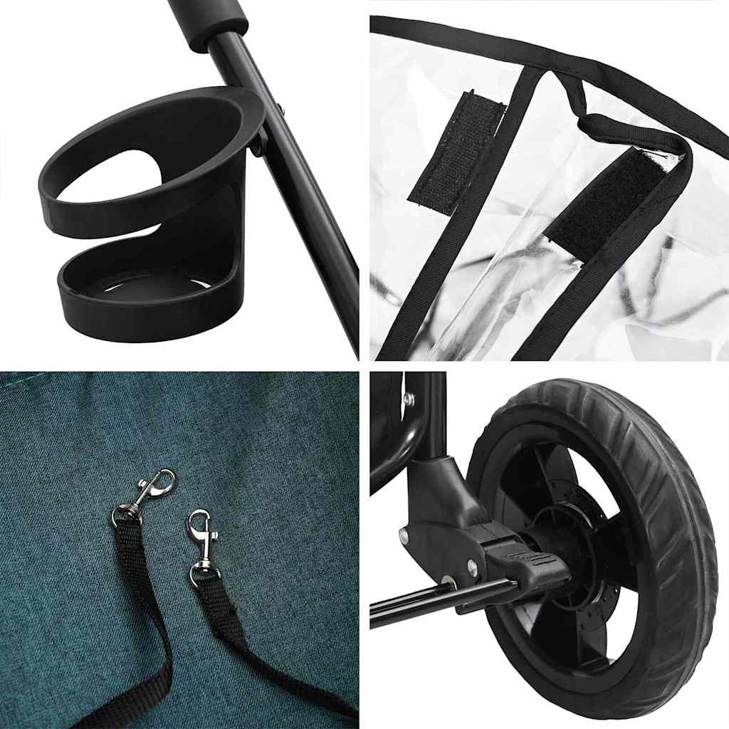 Folding Pet Stroller Green 78 x 54 x 101 cm Polyester