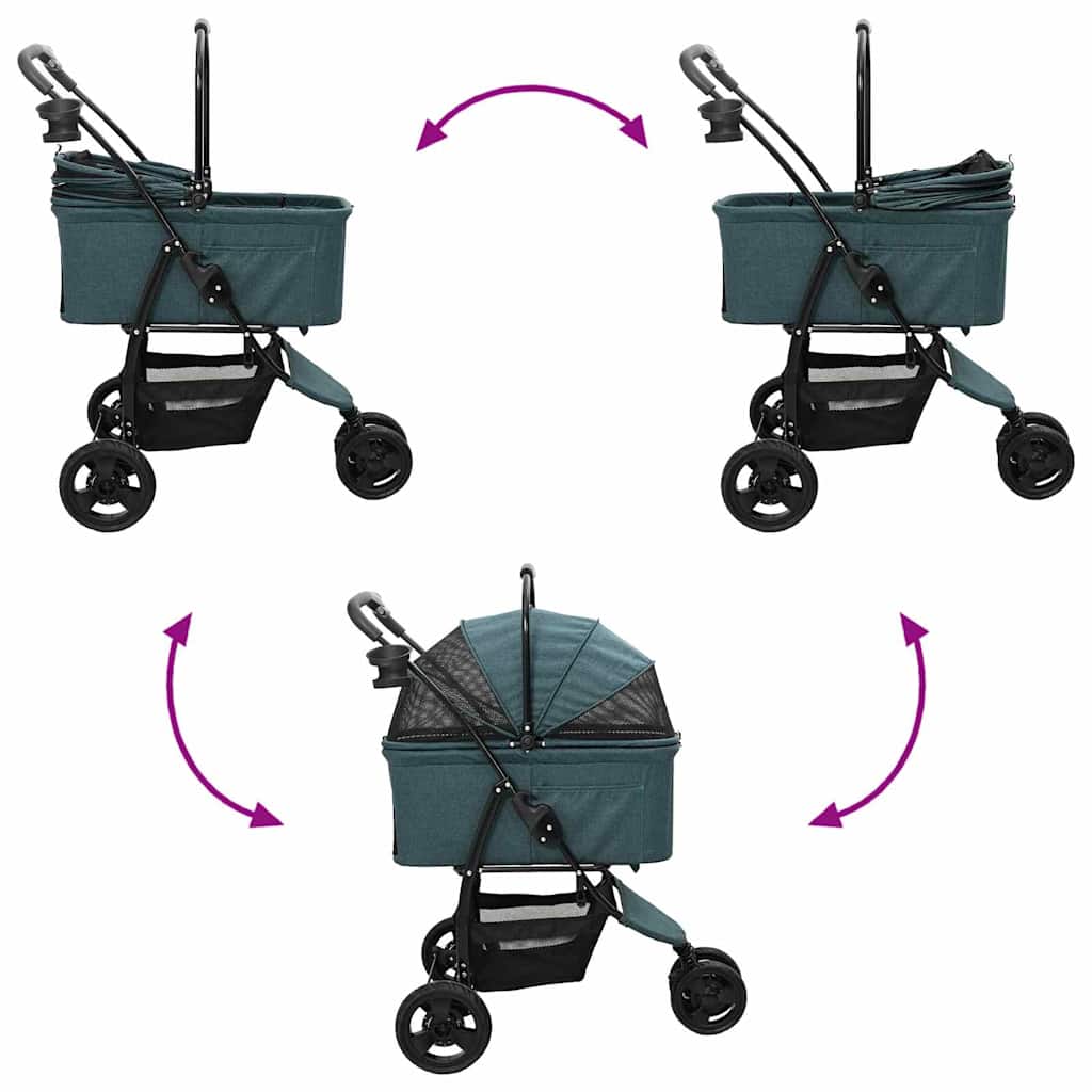 Folding Pet Stroller Green 78 x 54 x 101 cm Polyester