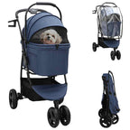 Folding Pet Stroller 81 X 47 X 99 Cm 600D Oxford Fabric