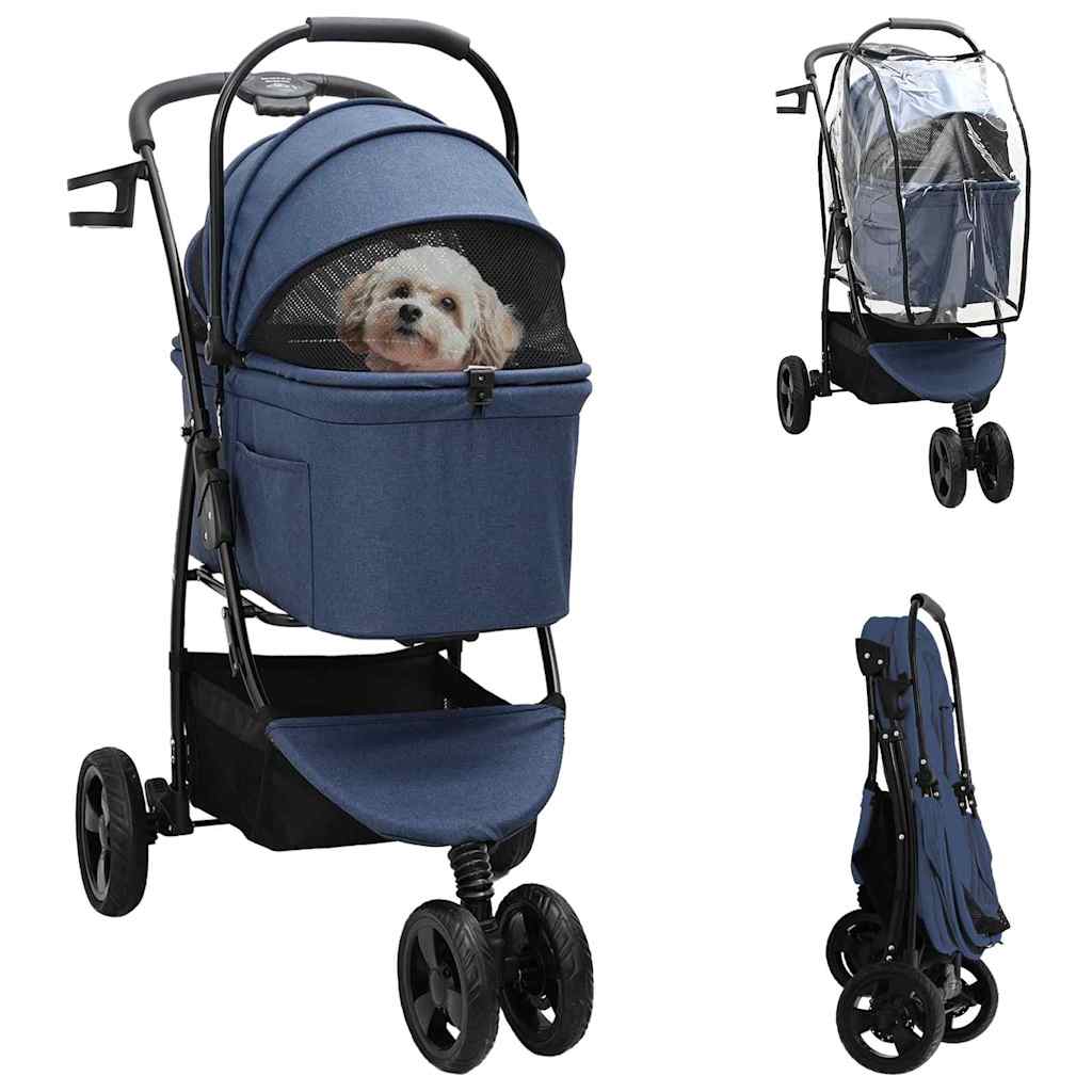 Folding Pet Stroller 81 X 47 X 99 Cm 600D Oxford Fabric