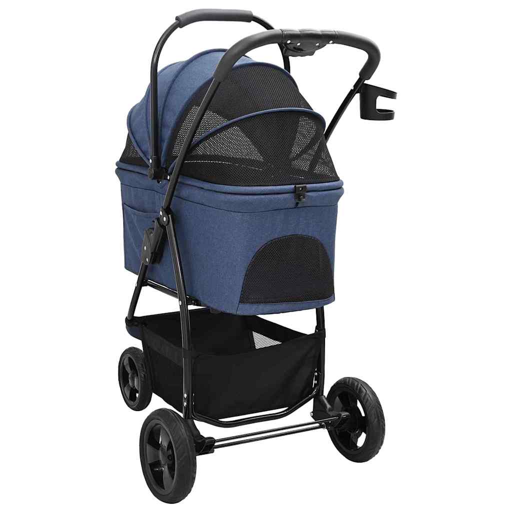 Folding Pet Stroller Adjustable Blue 78 x 54 x 101 cm Polyester