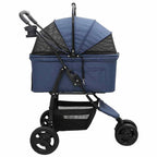 Folding Pet Stroller Adjustable Blue 78 x 54 x 101 cm Polyester