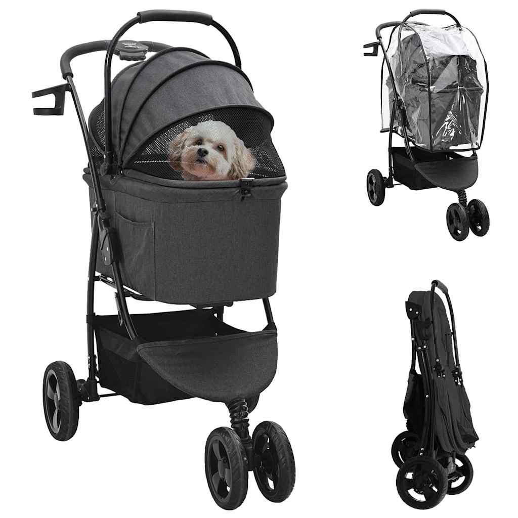 Folding Pet Stroller 81 X 47 X 99 Cm 600D Oxford Fabric