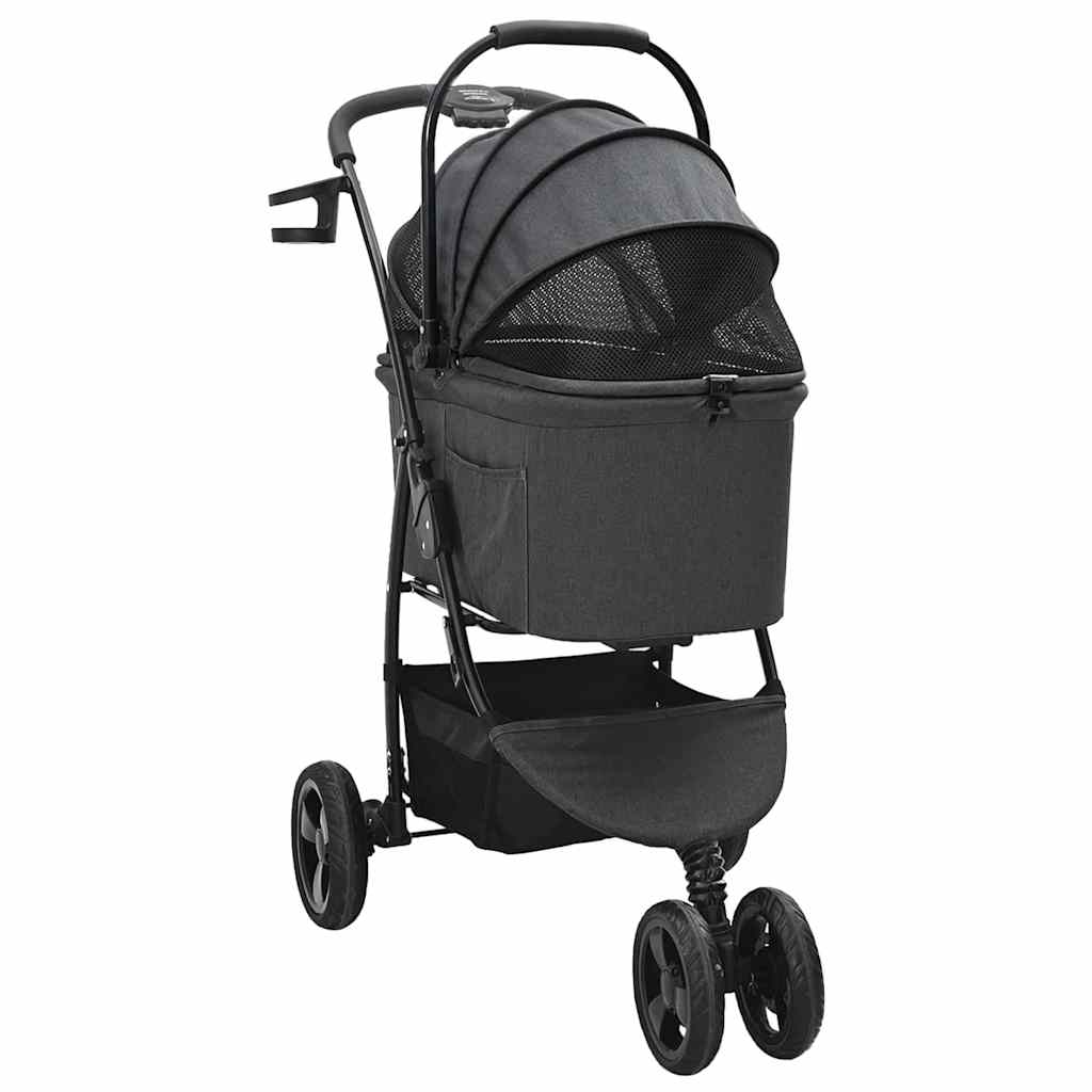 Folding Pet Stroller Black 78 x 54 x 101 cm Polyester