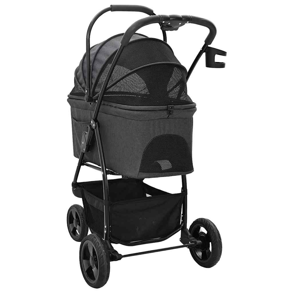 Folding Pet Stroller Black 78 x 54 x 101 cm Polyester